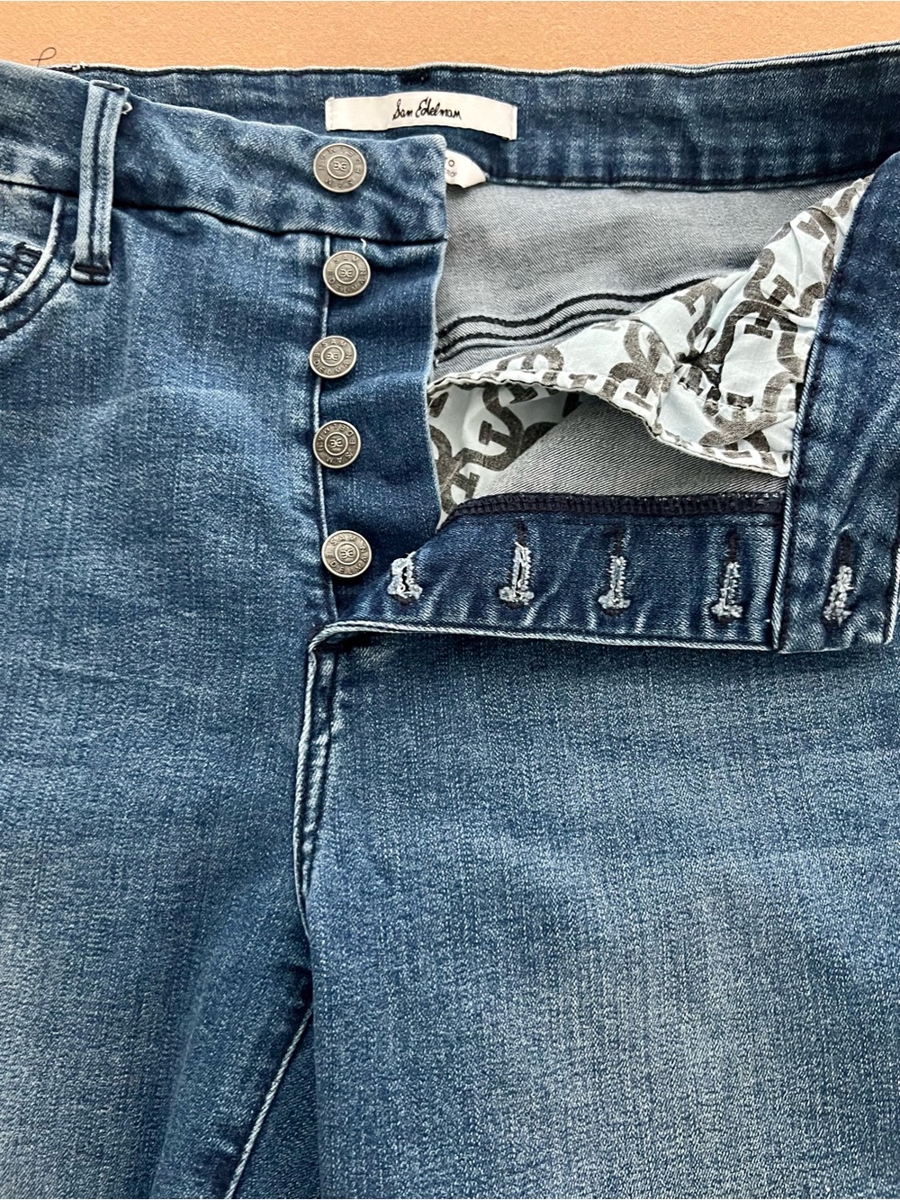 Sam Edelman the stiletto button fly high rise skinny crop jeans Size 8